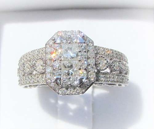 **HUGE DEAL [R70327]** DESIGNER ROUND / PRINCESS CUT [1.450ct] DIAMOND RING [WHITE GOLD] - BUY SAFE
