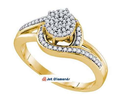**SWIRL DESIGN COLLECTION [R29639]** CLUSTER [0.350ct] DIAMOND RING [YELLOW GOLD] - BUY SAFE
