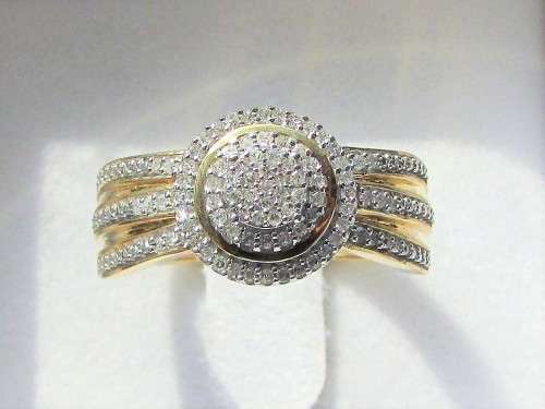 **SUNKISSED COLLECTION [R29639]** CLUSTER [0.350ct] DIAMOND RING [YELLOW GOLD] - BUY SAFE