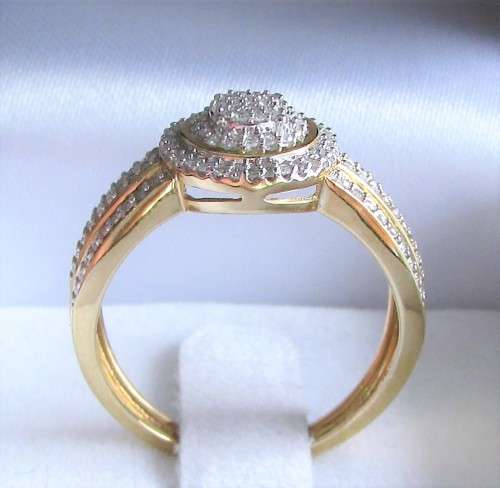 **SUNKISSED COLLECTION [R29639]** CLUSTER [0.350ct] DIAMOND RING [YELLOW GOLD] - BUY SAFE