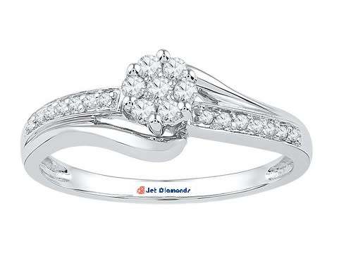 **GORGEOUS [R27639]** SWIRL DESIGN DIAMOND [0.325ct] RING [WHITE GOLD] - BUY SAFE