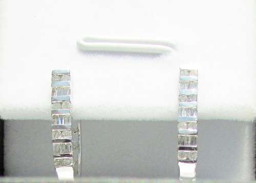 **DIAMOND HOOPS | R25893** BAGUETTE | 0.350ct | DIAMOND EARRINGS | WHITE GOLD -  BUY SAFE
