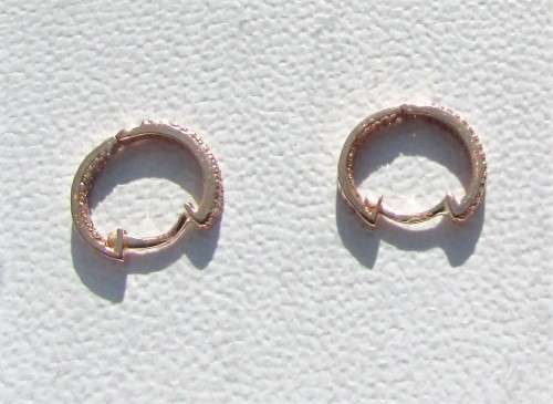 **DIAMOND HOOPS [R21893]** ROUND CUT [0.250ct] DIAMOND EARRINGS [ROSE GOLD] -  BUY SAFE