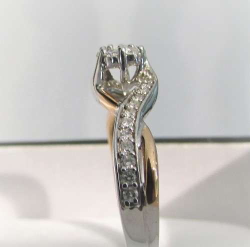 **SUPERB TWO TONE [R27639]** SWIRL DESIGN [0.350ct] DIAMOND RING [WHITE / ROSE GOLD] - BUY SAFE