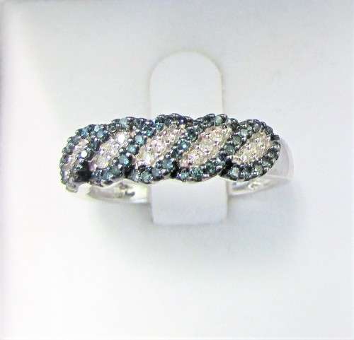 **GORGEOUS | R27381** BLUE / WHITE DIAMOND | 0.400ct | DIAMOND RING | WHITE GOLD - BUY SAFE