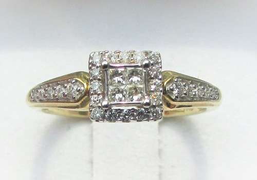 **ULTRA SPARKLY [R28258]** INVISIBLE DESIGN [0.350ct] DIAMOND RING [YELLOW GOLD] - BUY SAFE