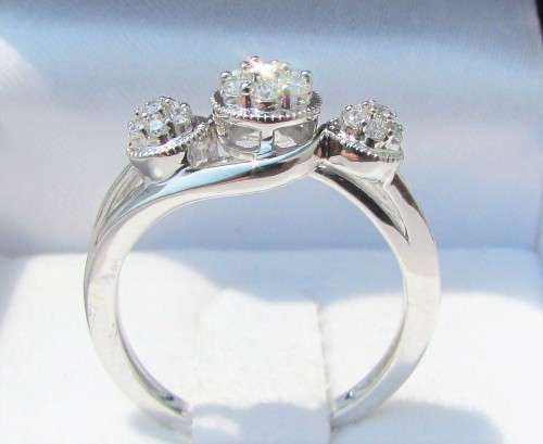 **TRILOGY [R26639]** DESIGNER [0.300ct] SPLIT SHANK CLUSTER DIAMOND RING [WHITE GOLD] - BUY SAFE