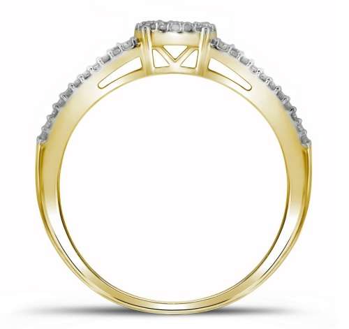 **DESIGNER [R26639]** CLUSTER [0.300ct] SPLIT SHANK DIAMOND RING [YELLOW GOLD] - BUY SAFE