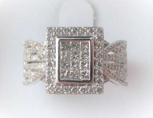 **JAW DROPPING [R60855]** INVISIBLE DESIGN [1.300ct] DIAMOND RING [WHITE GOLD] - BUY SAFE