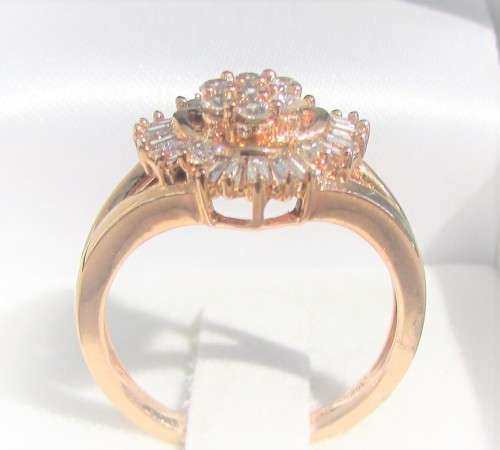 **STUNNING [R32083]** ROUND / BAGUETTE CUT [0.700ct] DIAMOND RING [ROSE GOLD] - BUY SAFE