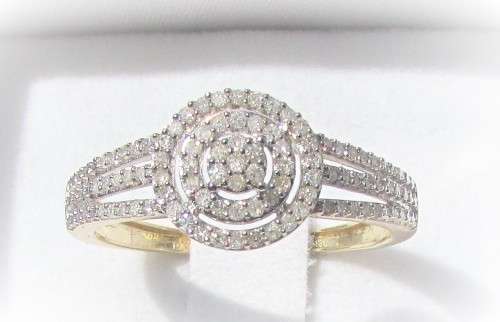 **NEW DOUBLE HALO [R29639]** DESIGNER [0.300ct] DIAMOND RING [YELLOW GOLD] - BUY SAFE