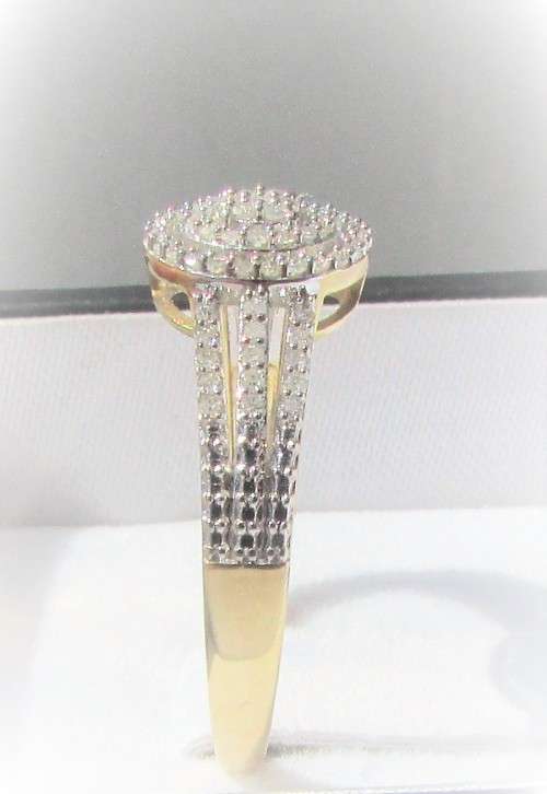 **NEW DOUBLE HALO [R29639]** DESIGNER [0.300ct] DIAMOND RING [YELLOW GOLD] - BUY SAFE