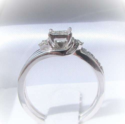 **3/4CT DEAL [R40258]** SWIRL DESIGN TWINSET [0.700ct] DIAMOND RING + BAND [WHITE GOLD] - BUY SAFE