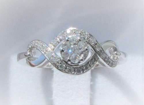 **SUPERB 1 PIECE ONLY [R27639]** SWIRL DESIGN [0.350ct] DIAMOND RING [WHITE GOLD] - BUY SAFE