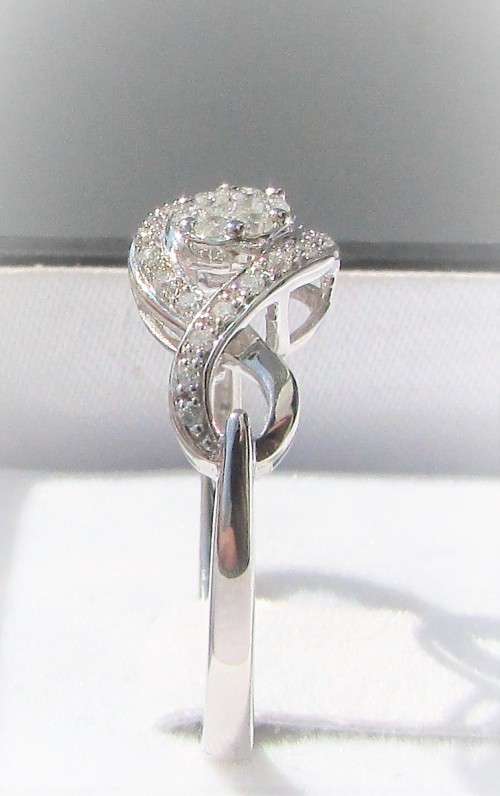 **SUPERB 1 PIECE ONLY [R27639]** SWIRL DESIGN [0.350ct] DIAMOND RING [WHITE GOLD] - BUY SAFE