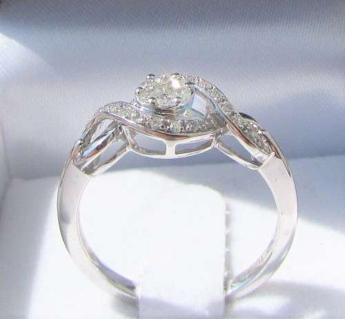 **SUPERB 1 PIECE ONLY [R27639]** SWIRL DESIGN [0.350ct] DIAMOND RING [WHITE GOLD] - BUY SAFE