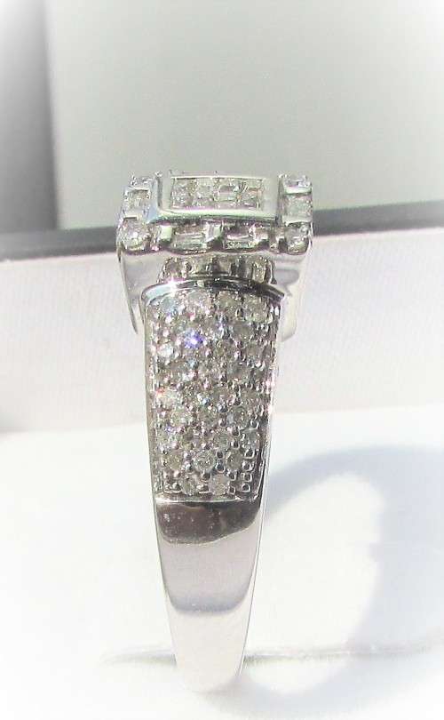 **DESIGNER PIECE [R41523]** ROUND/EMERALD CUT [0.750ct] DIAMOND BAND [WHITE GOLD] - BUY SAFE