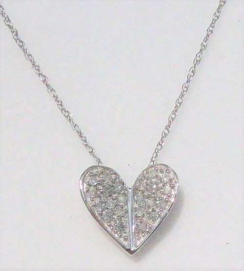 **LAST ONE | R18736** HEART DESIGN | 0.150ct  DIAMOND PENDANT |WHITE GOLD + OPTIONAL CHAIN -BUY SAFE