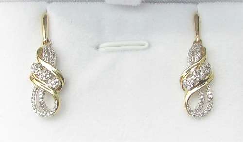 **EXQUISITE [R30893]** DESIGNER DROP [0.375ct] DIAMOND EARRINGS [YELLOW GOLD] - BUY SAFE