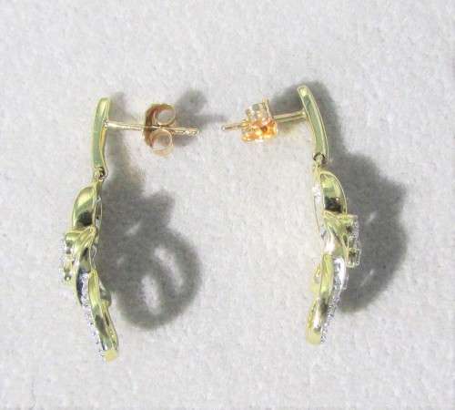 **EXQUISITE [R30893]** DESIGNER DROP [0.375ct] DIAMOND EARRINGS [YELLOW GOLD] - BUY SAFE