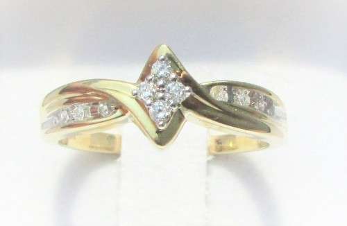 **STUNNING [R18639]** DESIGNER TWIST [0.200ct] ROUND CUT DIAMOND RING [YELLOW GOLD] - BUY SAFE