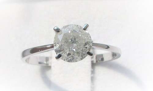 **BARGAIN BUY** ROUND CUT [0.890ct] DIAMOND SOLITAIRE RING [WHITE GOLD] - BUY SAFE