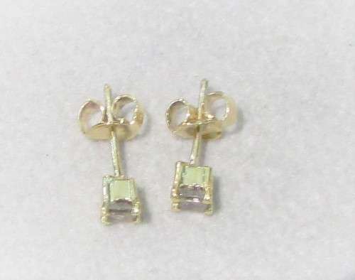 **BARGAIN BUY** CLEARANCE PRINCESS CUT  [0.260ct] DIAMOND EARRINGS [YELLOW GOLD] - BUY SAFE