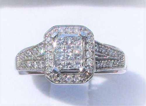 **PRINCESS DESIGNER | R41632]** DIAMOND RING | 0.750ct | INVISIBLE SETTING | WHITE GOLD - BUY SAFE