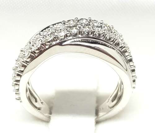 **GORGEOUS [R38419]** HIGH QUALITY [0.650ct] ROUND CUT DIAMOND BAND [WHITE GOLD] - BUY SAFE
