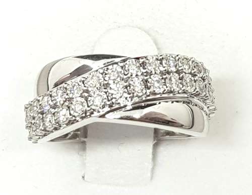 **GORGEOUS [R38419]** HIGH QUALITY [0.650ct] ROUND CUT DIAMOND BAND [WHITE GOLD] - BUY SAFE