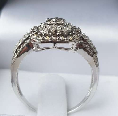 **WOW FACTOR | R45274** WHITE / CHAMPAGNE ROUND CUT | 1.00ct | DIAMOND RING | WHITE GOLD - BUY SAFE