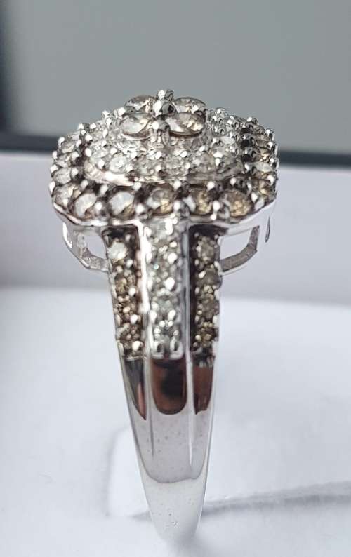 **WOW FACTOR | R45274** WHITE / CHAMPAGNE ROUND CUT | 1.00ct | DIAMOND RING | WHITE GOLD - BUY SAFE