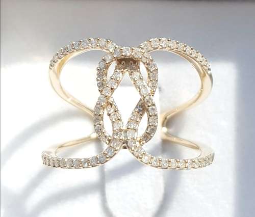 **GORGEOUS | R28384** TWIST DESIGN | 0.400ct | DIAMOND RING | YELLOW GOLD - BUY SAFE