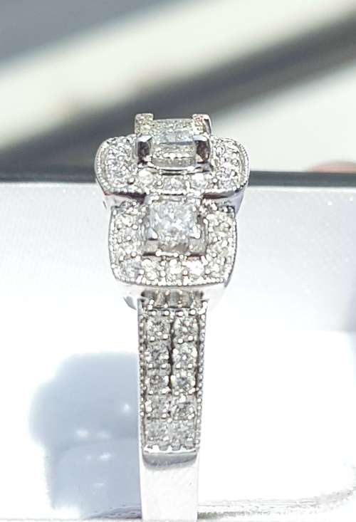 **HUGE DEAL | R71327** TRILOGY ROUND | PRINCESS CUT | 1.350ct | DIAMOND RING | WHITE GOLD - BUY SAFE