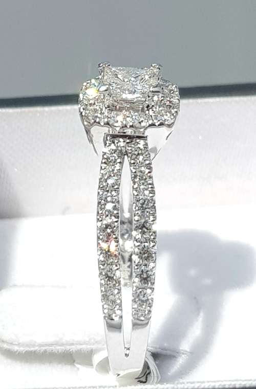 **GORGEOUS | R71412** SPLIT SHANK ROUND | PRINCESS CUT |1.350ct| DIAMOND RING | WHITE GOLD -BUY SAFE