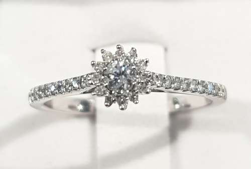 **ULTRA SPARKLY | R28258** FLOWER DESIGN | 0.350ct | DIAMOND RING | WHITE GOLD - BUY SAFE