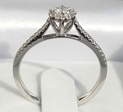 **ULTRA SPARKLY | R28258** FLOWER DESIGN | 0.350ct | DIAMOND RING | WHITE GOLD - BUY SAFE