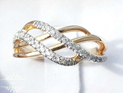 **STUNNING DESIGN | R29419** CROSSOVER DESIGN | 0.350ct | DIAMOND BAND | YELLOW GOLD - BUY SAFE