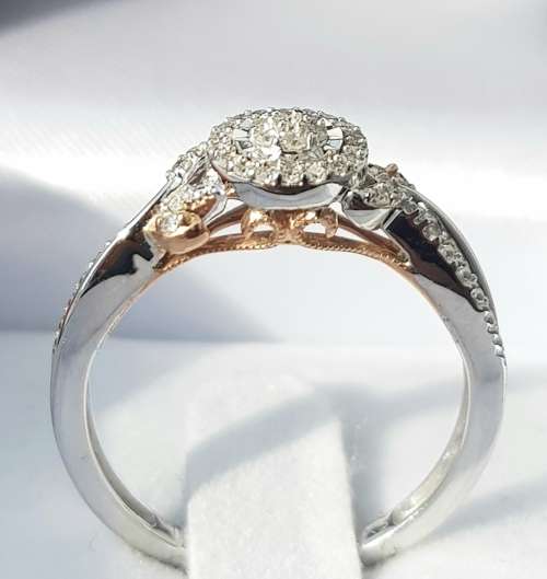 **HALO COLLECTION | R24639** DESIGNER | 0.250ct | DIAMOND RING | ROSE GOLD - BUY SAFE