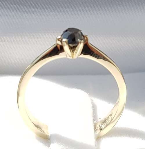 **BE UNIQUE** BLACK DIAMOND | 0.500ct | ROUND CUT | RING | YELLOW GOLD - BUY SAFE