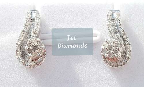 **DIAMOND DROP | R30749** ROUND/BAGUETTE | 0.350ct | DIAMOND EARRINGS | WHITE GOLD - BUY SAFE