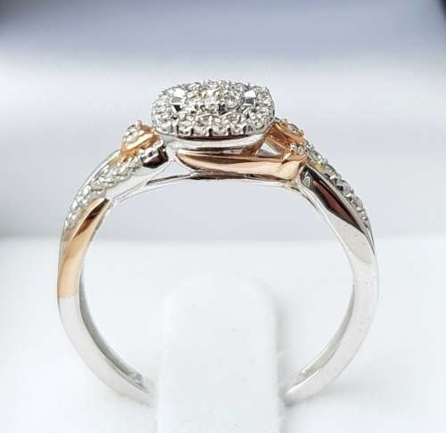 **HALO COLLECTION | R29639** DESIGNER | 0.350ct | DIAMOND RING | ROSE / WHITE GOLD - BUY SAFE