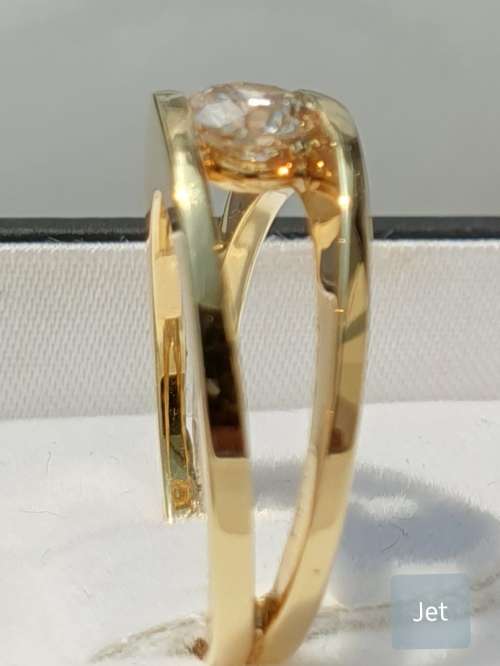 **1/2ct SPECIAL | R40893** TENSION SET |M VS| ROUND CUT DIAMOND |0.580ct| RING |YELLOW GOLD-BUY SAFE