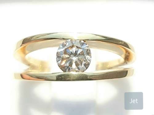 **1/2ct SPECIAL | R40893** TENSION SET |M VS| ROUND CUT DIAMOND |0.580ct| RING |YELLOW GOLD-BUY SAFE