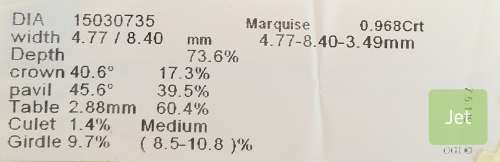 **CERTIFIED** MASSIVE | 0.968ct | MARQUISE CUT | COLOUR H | DIAMOND | SOUTH AFRICA - BUY SAFE