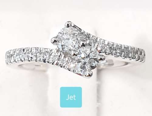 **DESIGNER PIECE | R40451** TWIN DESIGN | ROUND CUT | 0.750ct | DIAMOND RING | WHITE GOLD - BUY SAFE