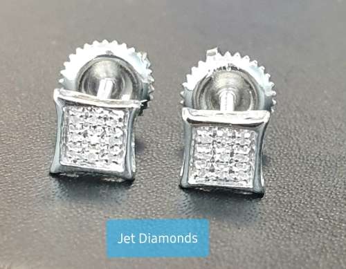 **DIAMOND CLUSTER | R16341** MICRO PAVE SET | 0.150ct | DIAMOND EARRINGS | WHITE GOLD -  BUY SAFE