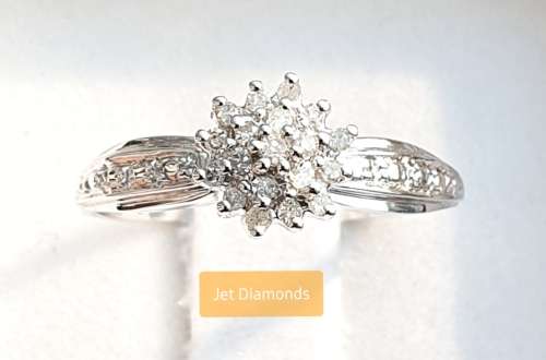 **STAR DESIGN COLLECTION | R21639** CLUSTER | 0.200ct | DIAMOND RING | YELLOW GOLD - BUY SAFE