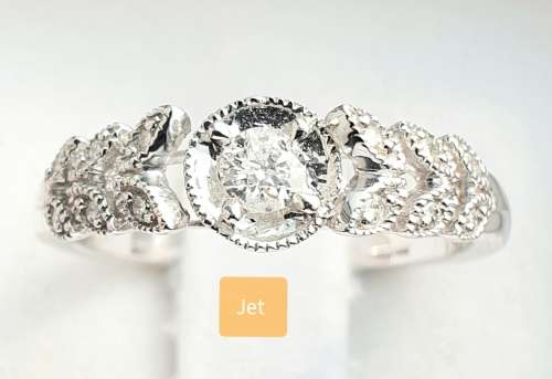 **DESIGNER | R26639** FILIGREE LEAF PATTERN | 0.325ct | DIAMOND RING | WHITE GOLD - BUY SAFE
