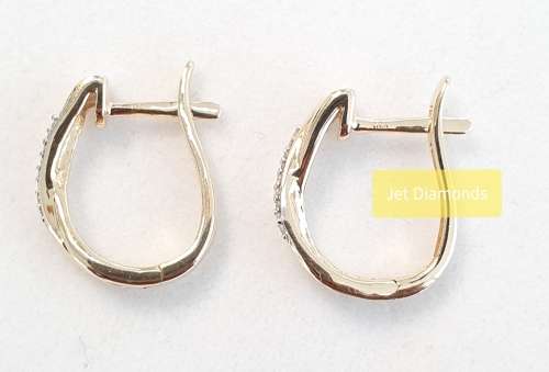 **DIAMOND HOOPS | R18893** ROUND CUT | 0.150ct | DIAMOND EARRINGS | YELLOW GOLD - BUY SAFE